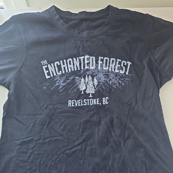 Black Enchanted Forest Graphic T-Shirt - Picture 1 of 1